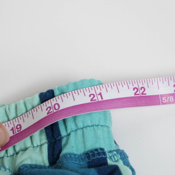 LuLaRoe Lightweight Striped Blue and Green Shorts - 2XL - Pockets - Picture 7 of 7